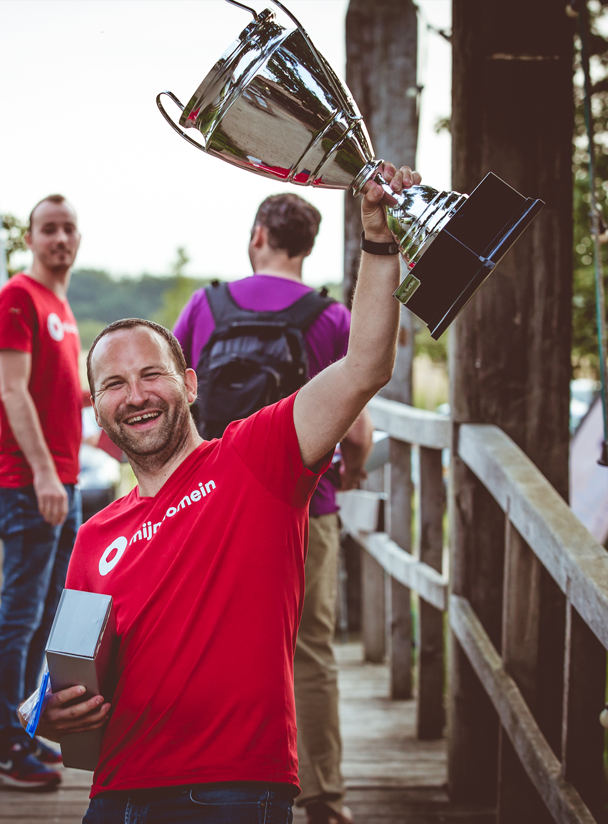 Bokaal winnaar bedrijfsuitje